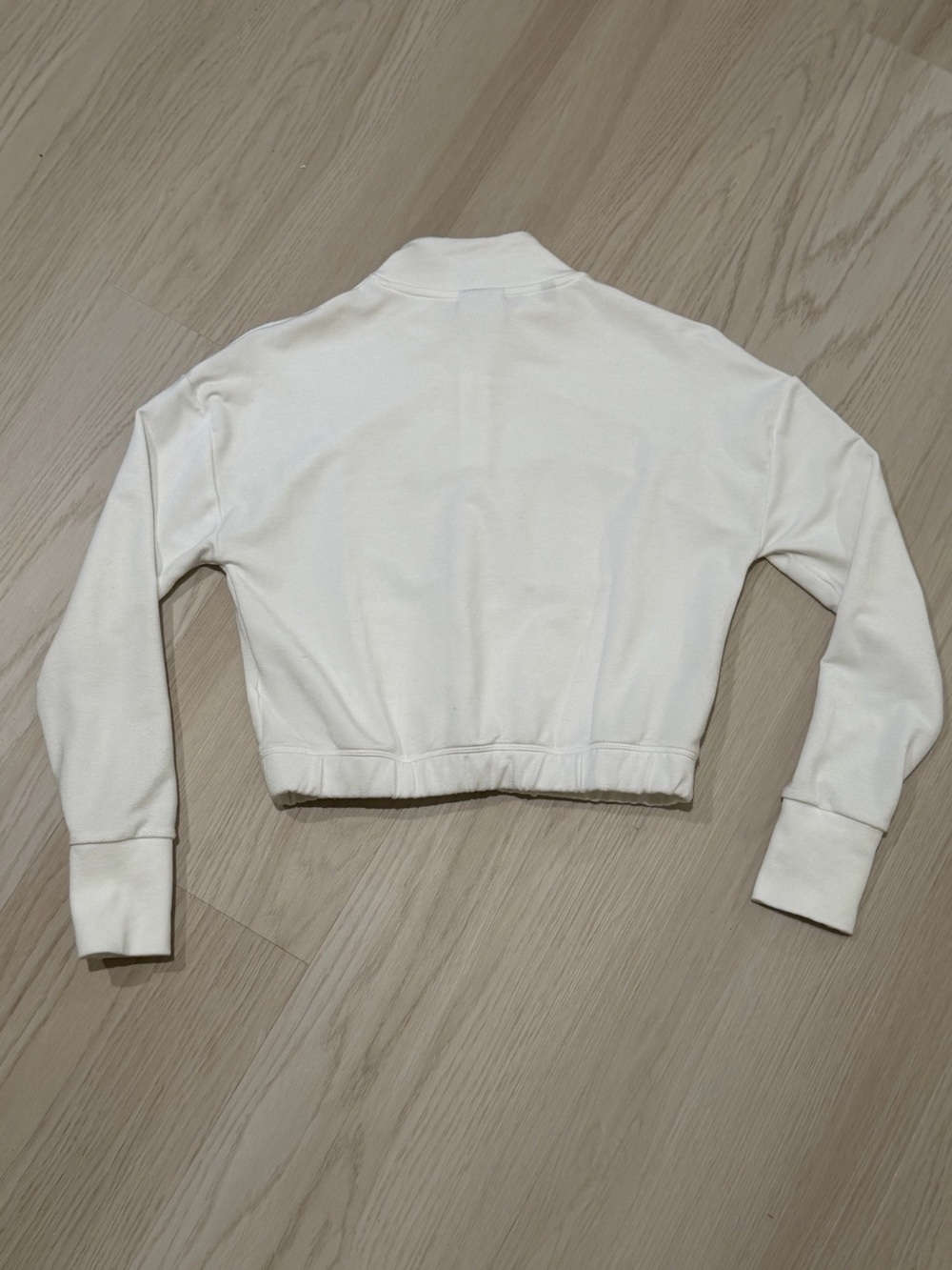 Gymshark Off-White Cropped Half-Zip Pullover - Picture 3 of 3